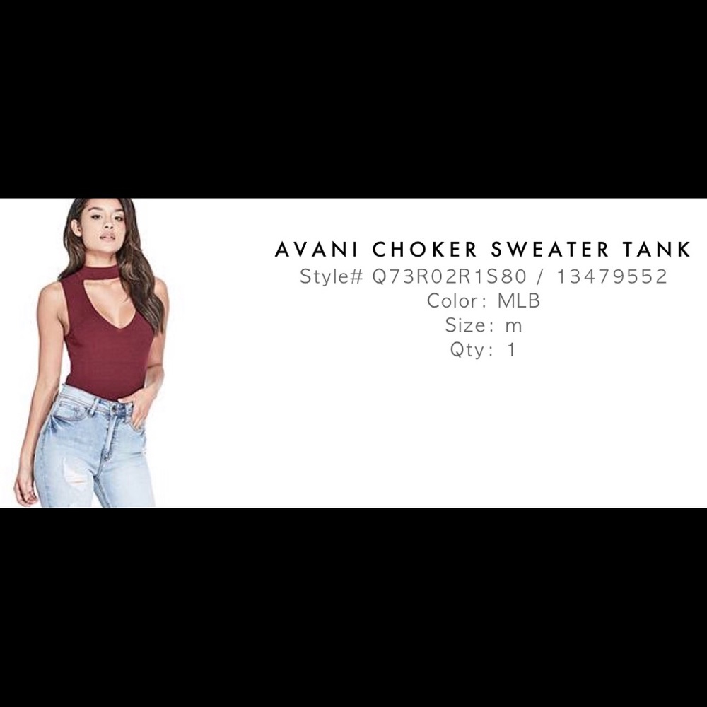 Guess AVANI CHOKER SWEATER TANK size Medium